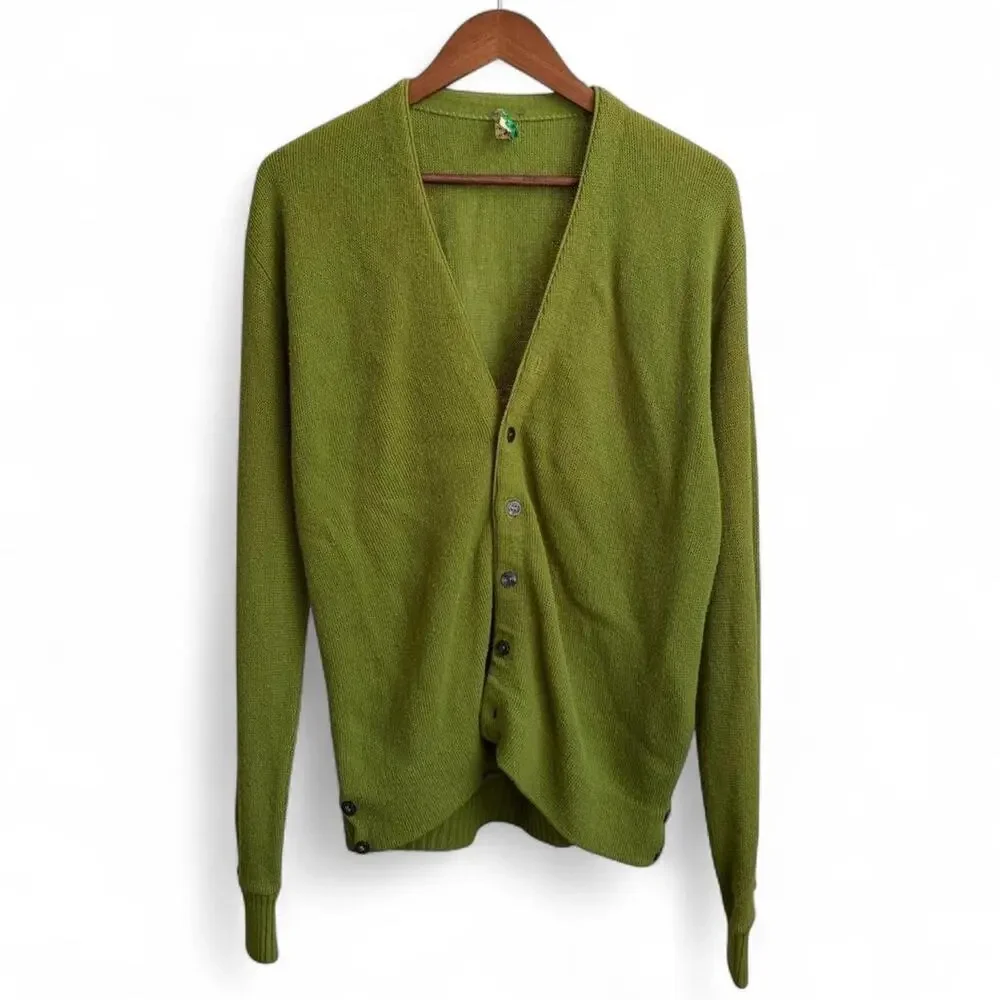 Vintage 60s Sarby Virgin Orlon Arcylic Kurt Cobain Grunge Faded Mens M Cardigan